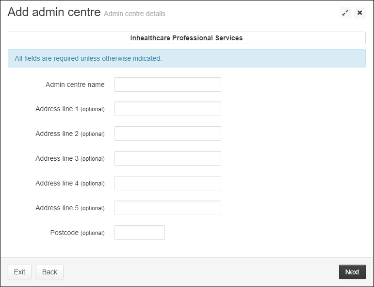 admin centre details