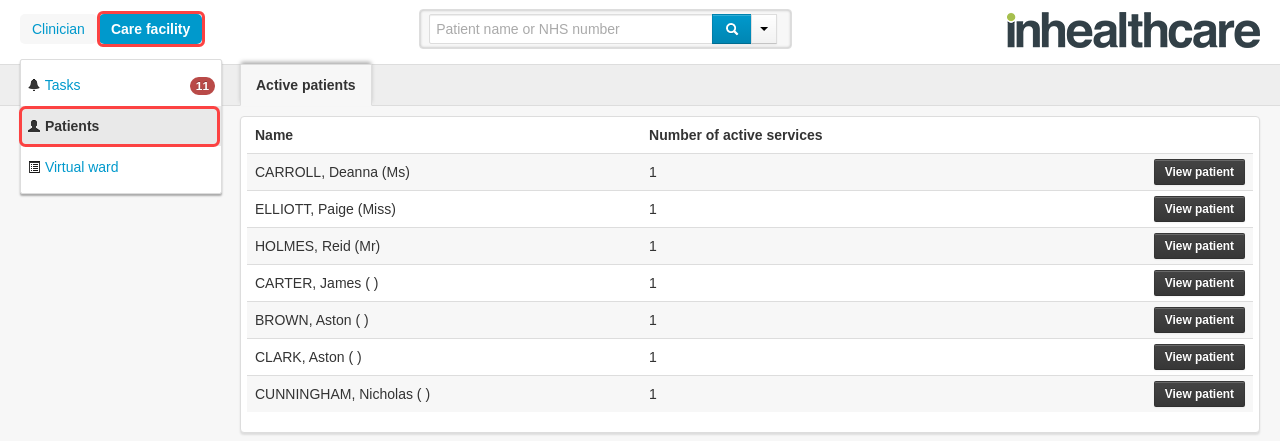 Care Facility Patients